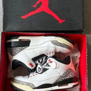 Men’s Air Jordan 3 Retro Infrared 23 White/Cement 2014 - Size 9